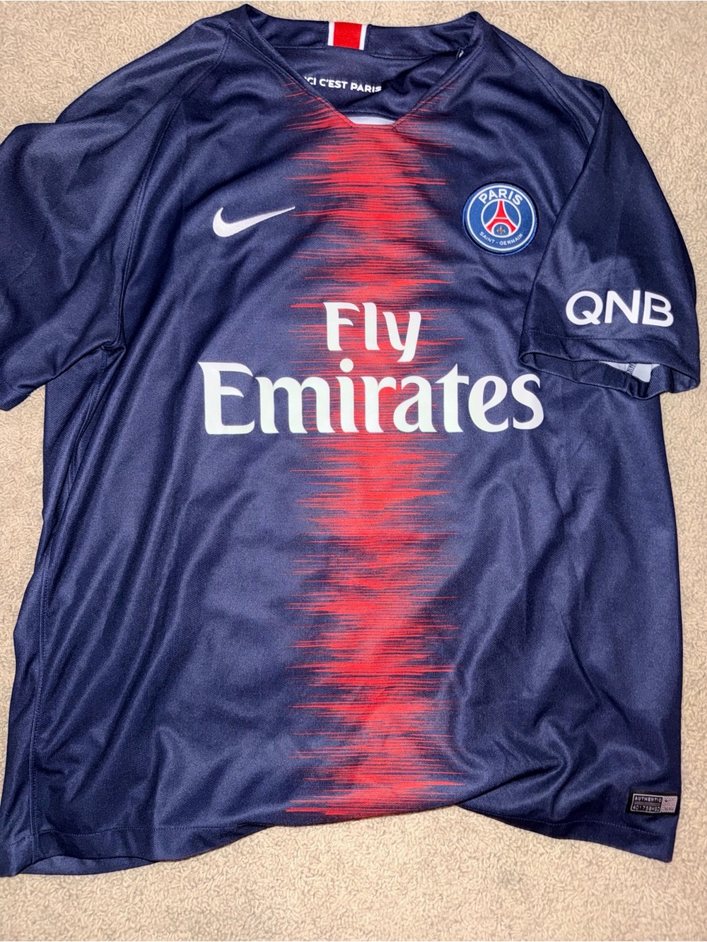 Nike Paris Saint-Germain Home Jersey Navy with Red Center Detail